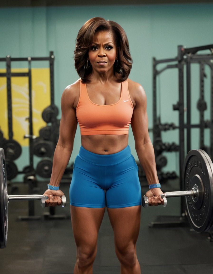 michelle obama, gym, weights, determination, fitness