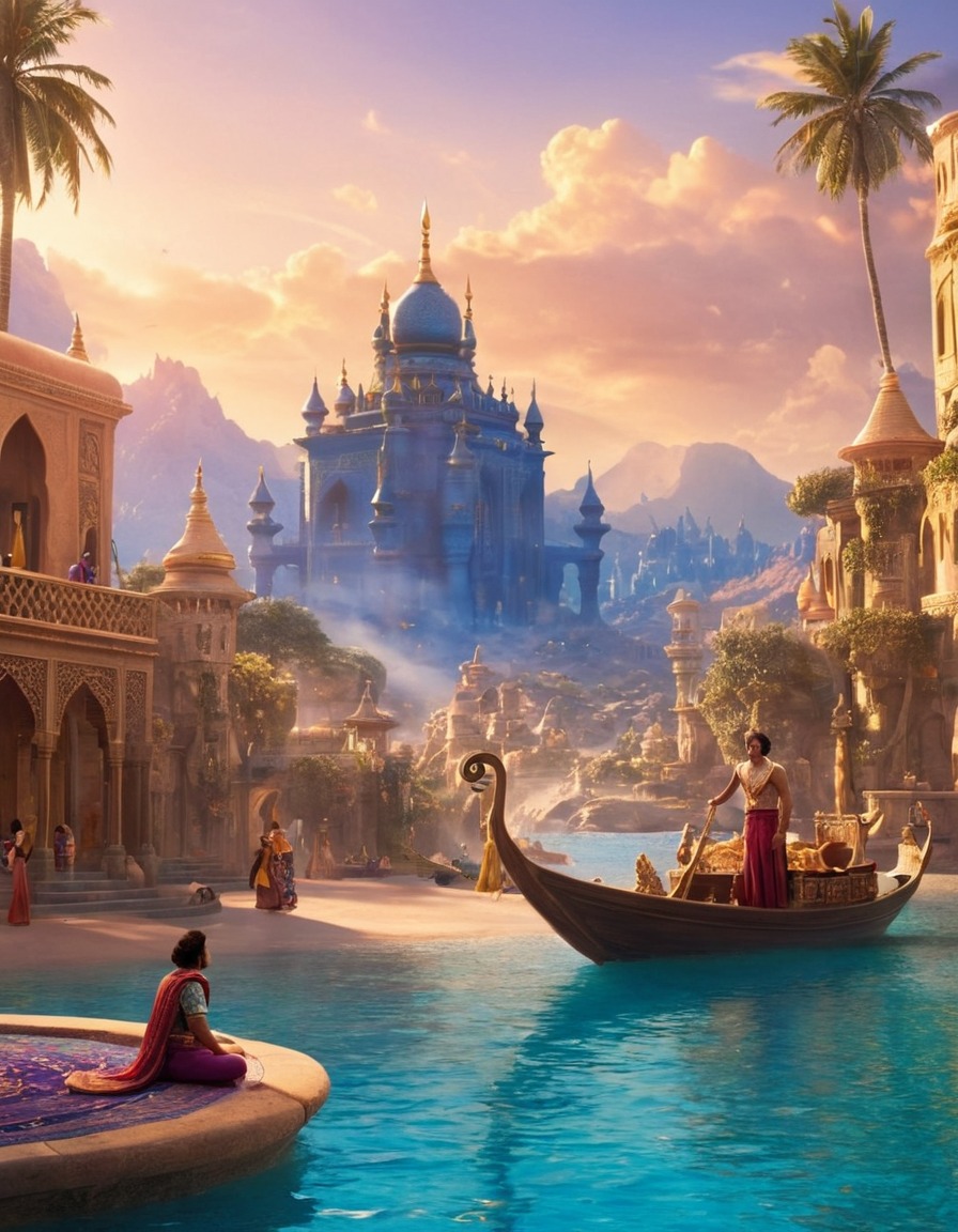 aladdin (2019), disney, live-action, musical, agrabah, jasmine, genie