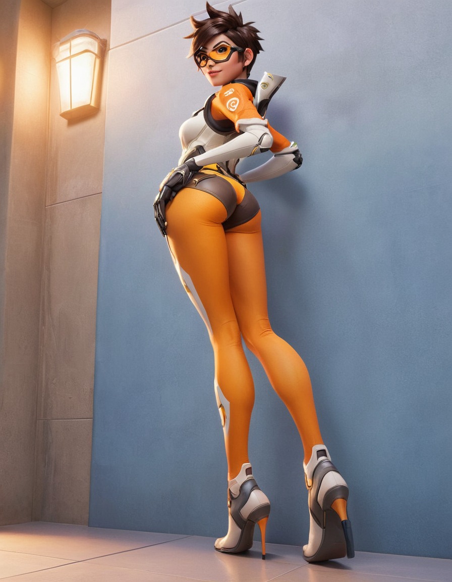 tracer, overwatch, video games, first-person shooter, female character, time manipulation, agile movements