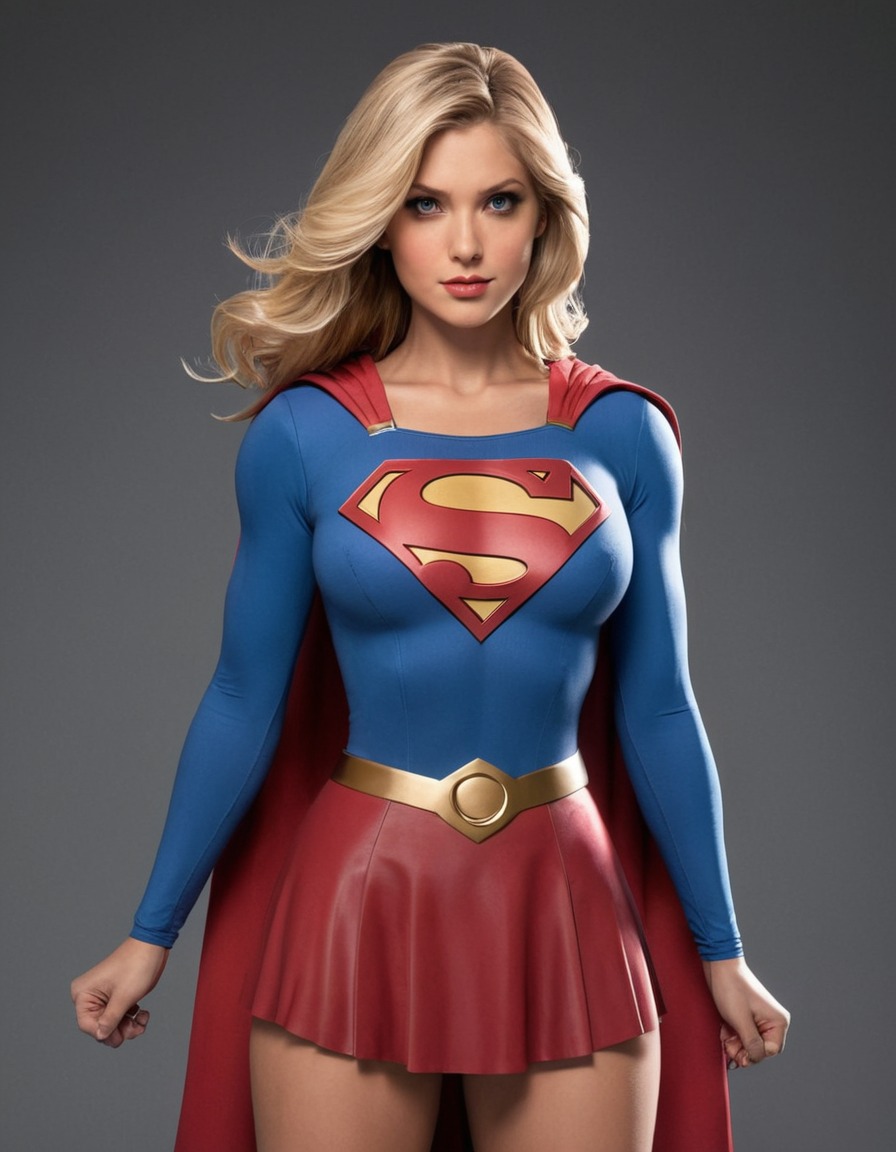 supergirl, superhero, powerful, alluring, challenge, sexy, painted