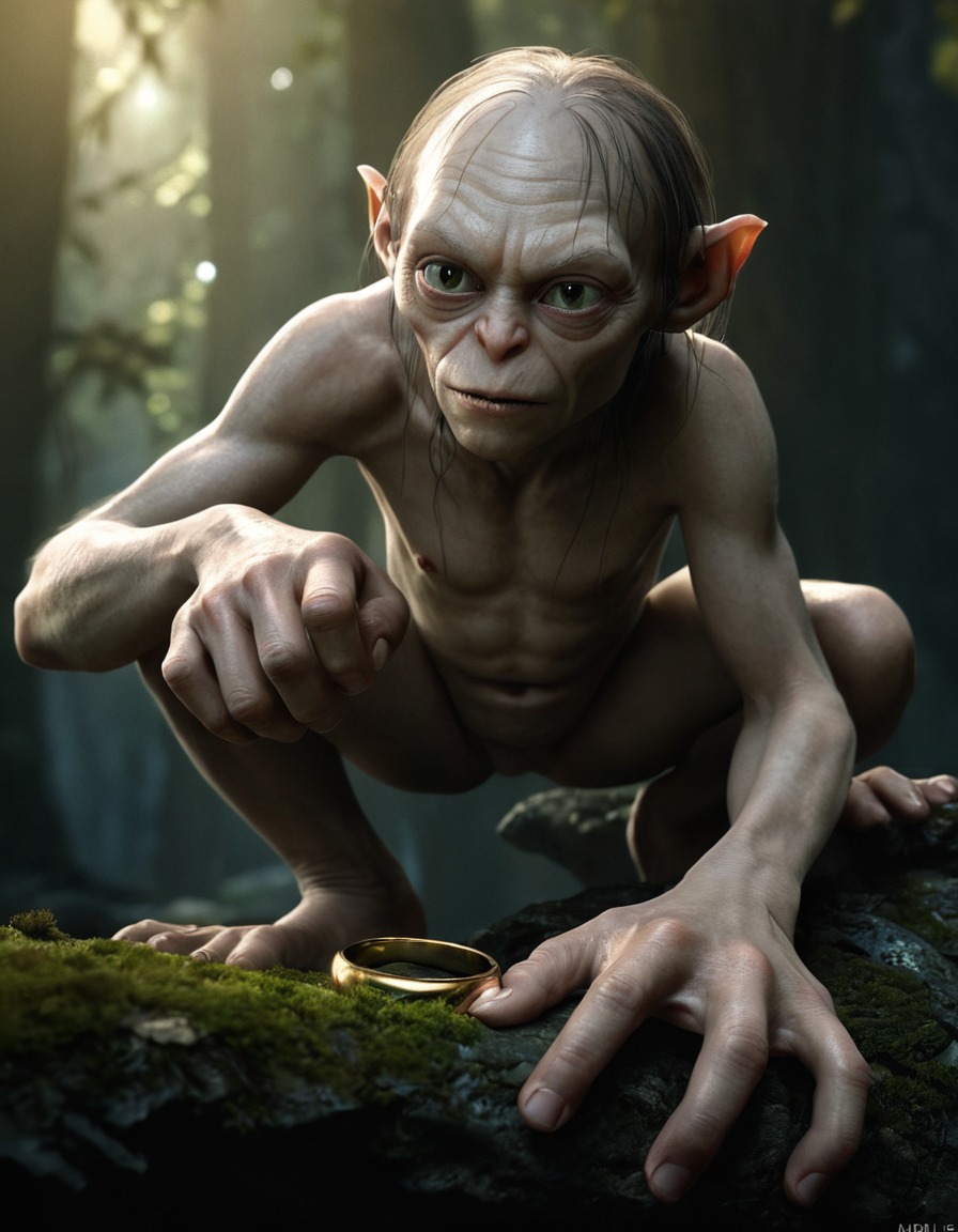 gollum, lord of the rings, tolkien, shadow, fantasy, precious, john tolkien, tolkien