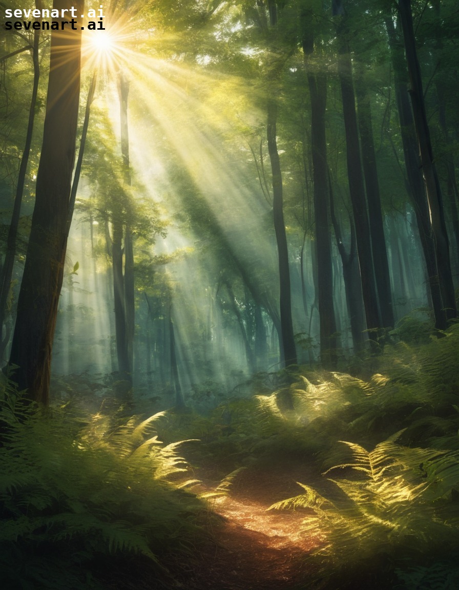 nature, forest, sunlight, golden glow, enchanting