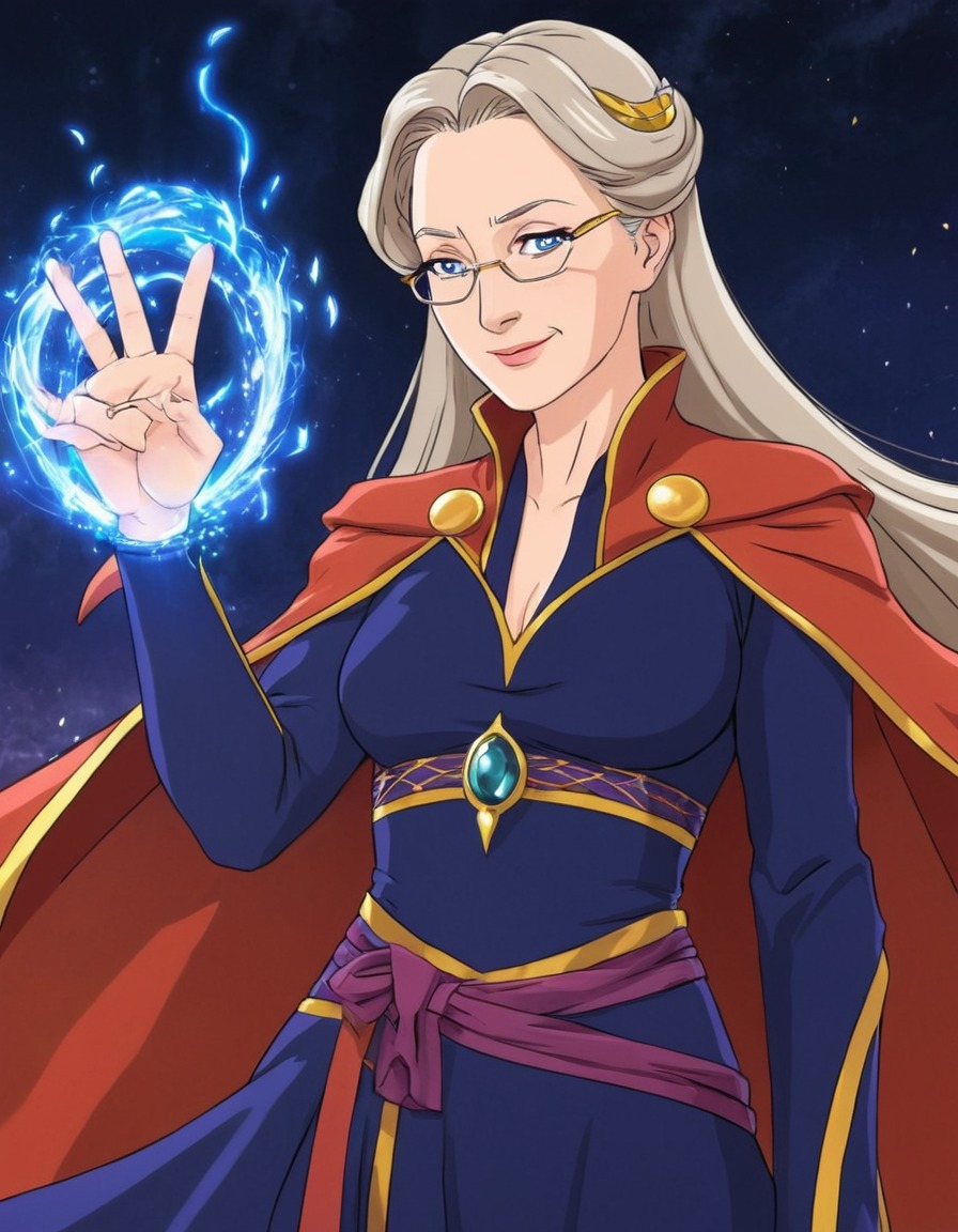 meryl streep, anime, sorceress, fantasy, magic