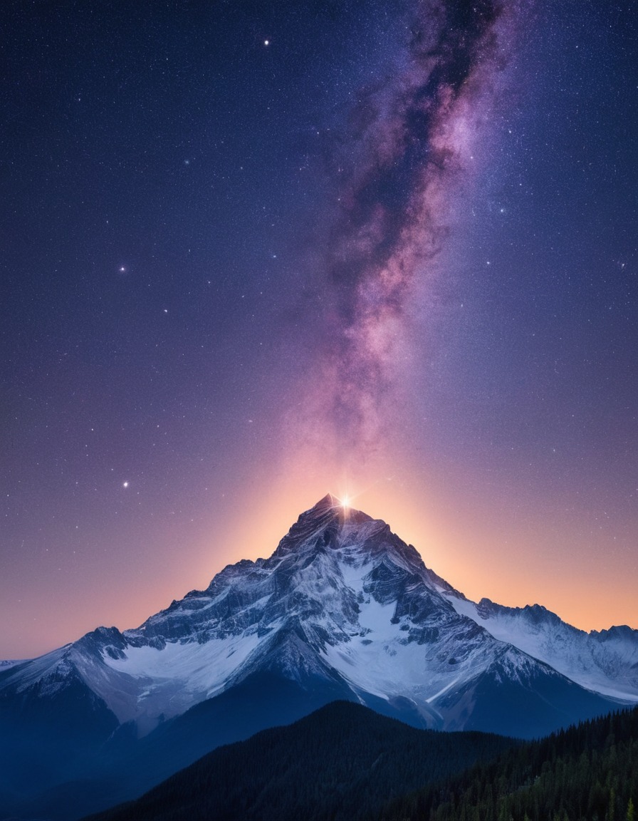 nature, night sky, long exposure, mountain peak