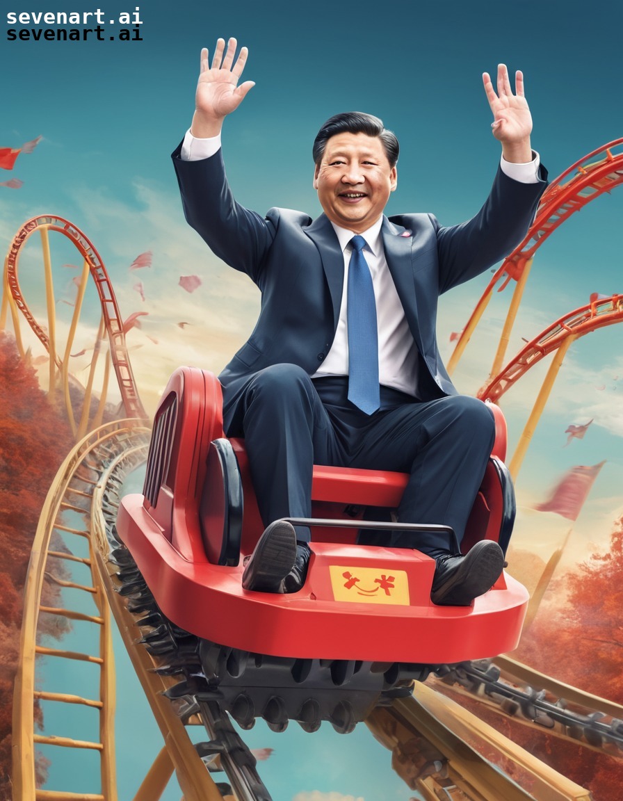 xi jinping, roller coaster, amusement park, fun, excitement, china