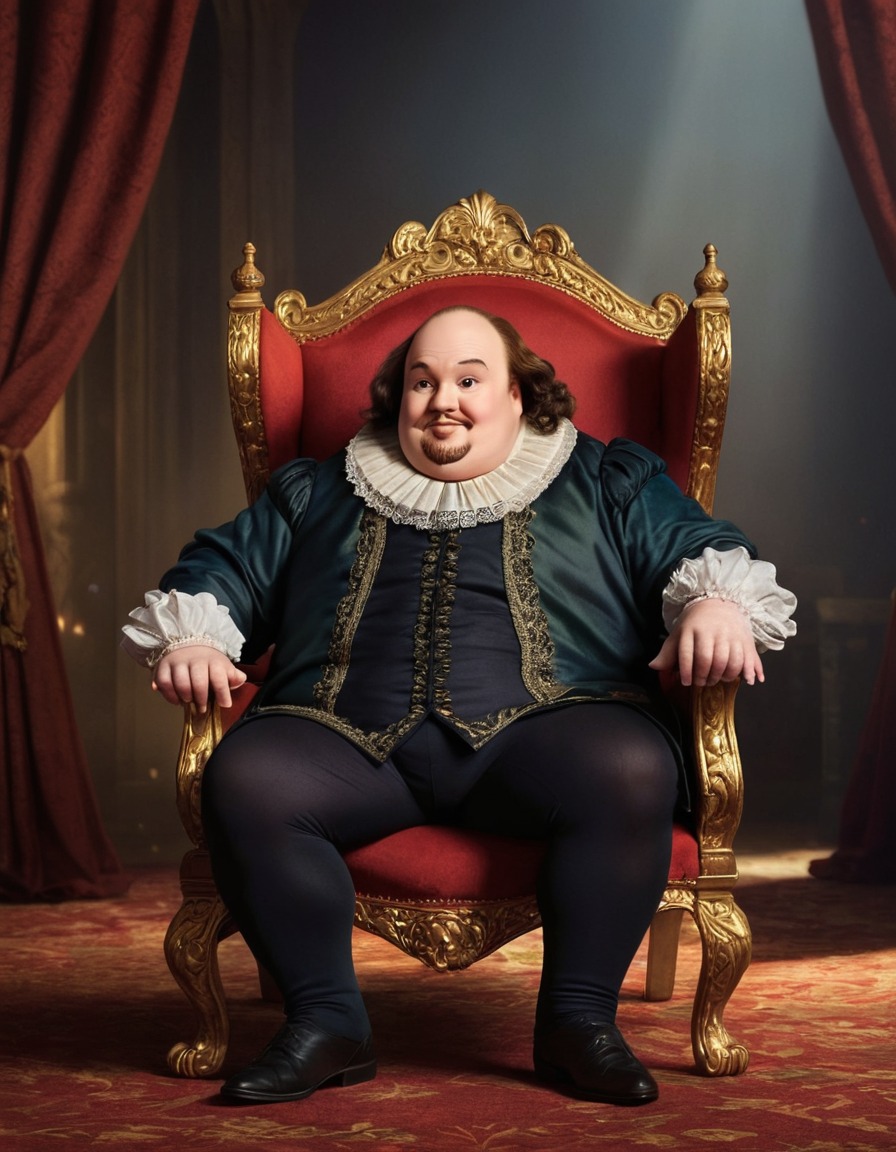 william shakespeare, humor, chair, overweight, funny, fat