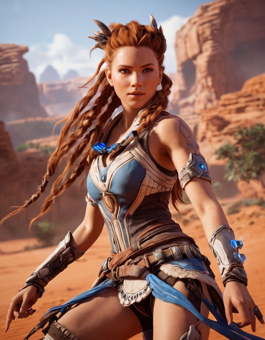 aloy, horizon zero dawn, video game character, action-adventure, protagonist