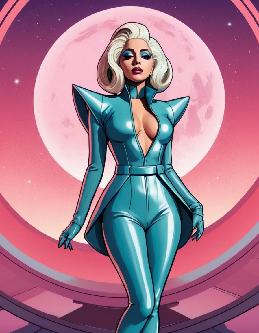 lady gaga, performance, futuristic, space-themed, music, fashion