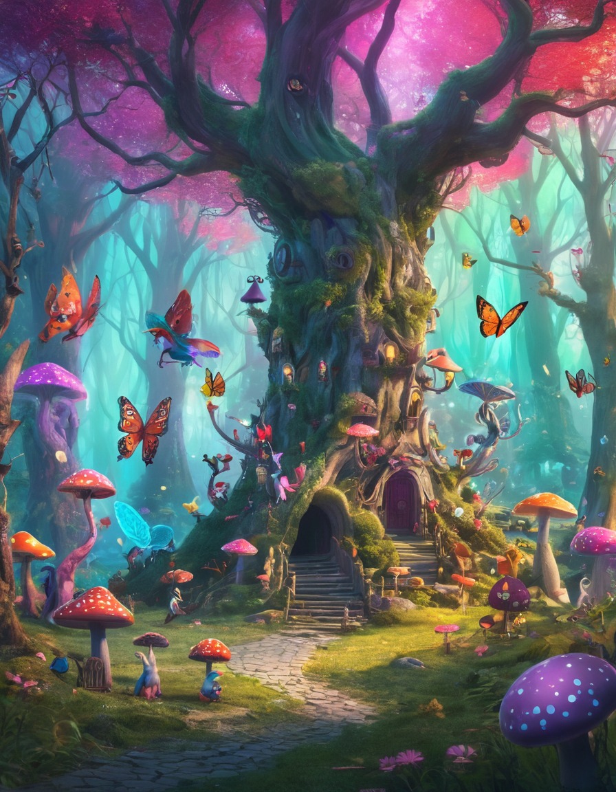 fantasy, whimsical, creatures, magical, forest, fantastic