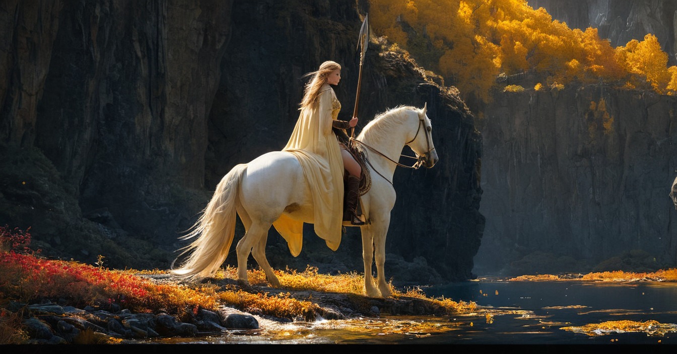 warrior, fantasyart, epic, digitalart, fantasycharacter, forest, characterdesign, portrait, magic, digitalpainting, creepy, epicfantasy, fantasy, horror, horse, knight, lake, meadow, royal, scary, scenery, spear, sunlight, whitehorse