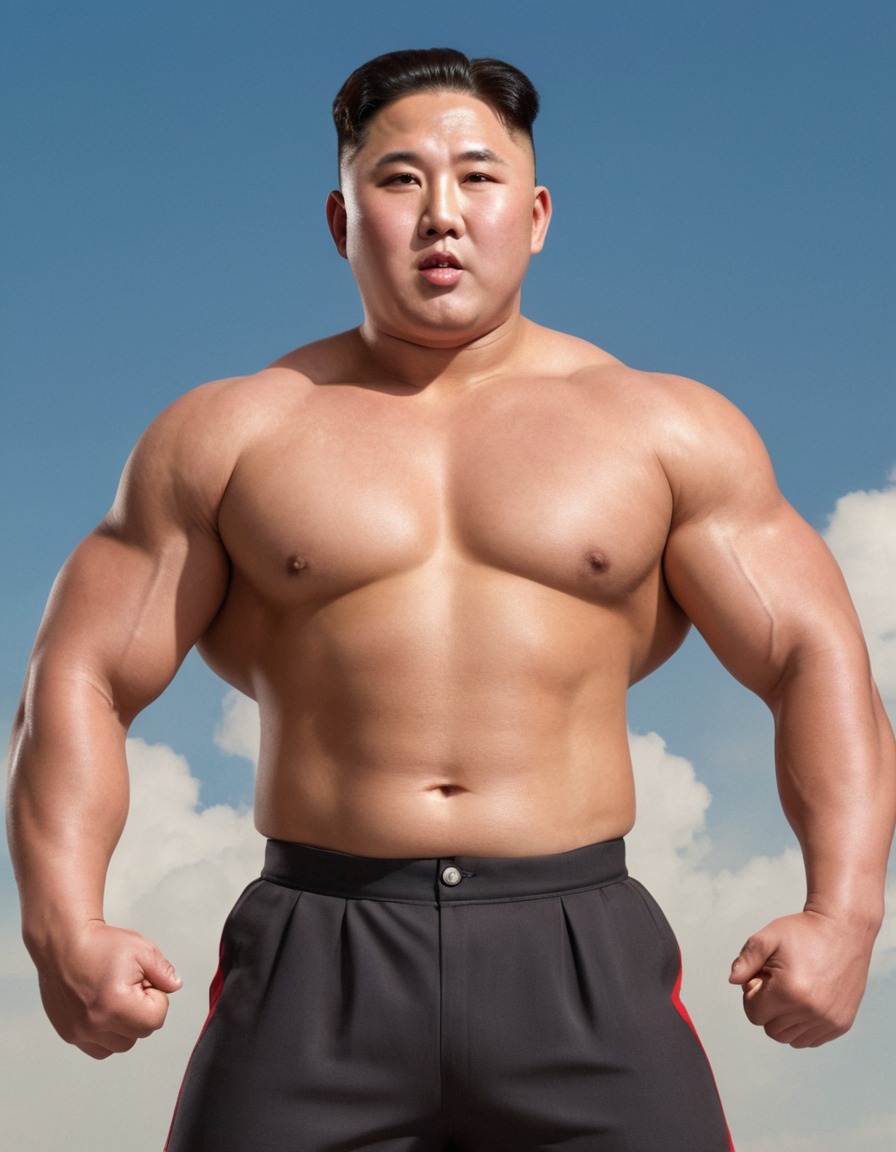 kim jong un, north korea, bodybuilder, leader, parody