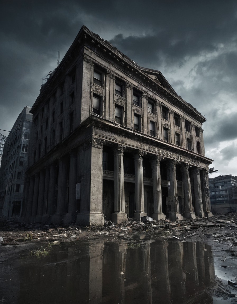 bank, abandoned building, urban exploration, cityscape, architecture, financial institution, neglected property