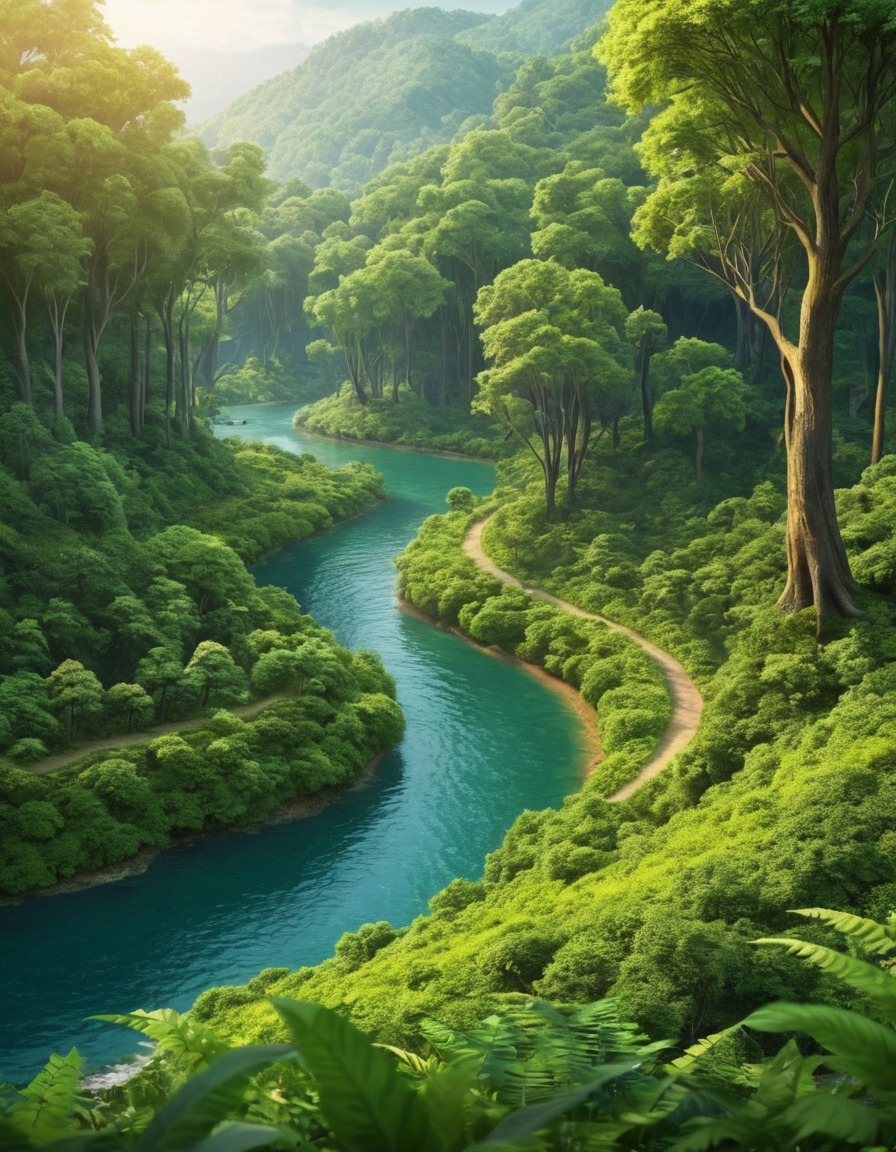 nature, forest, river, landscape