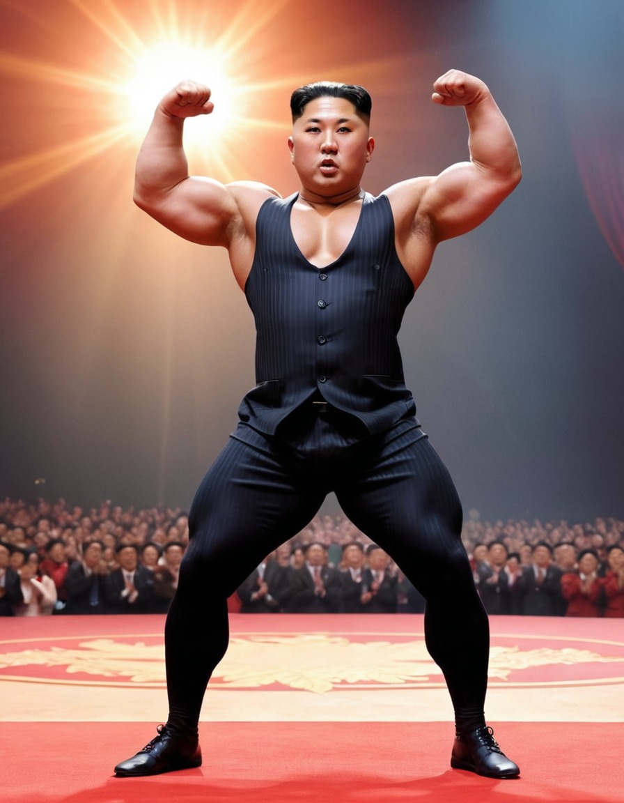 kim jong un, north korea, bodybuilder, leader, power, propaganda