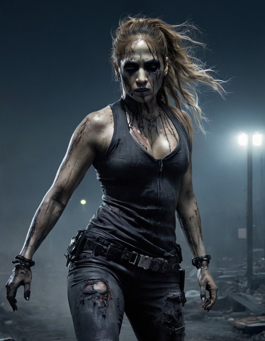 jennifer lopez, zombie, fierce, apocalyptic, cityscape, celebrities