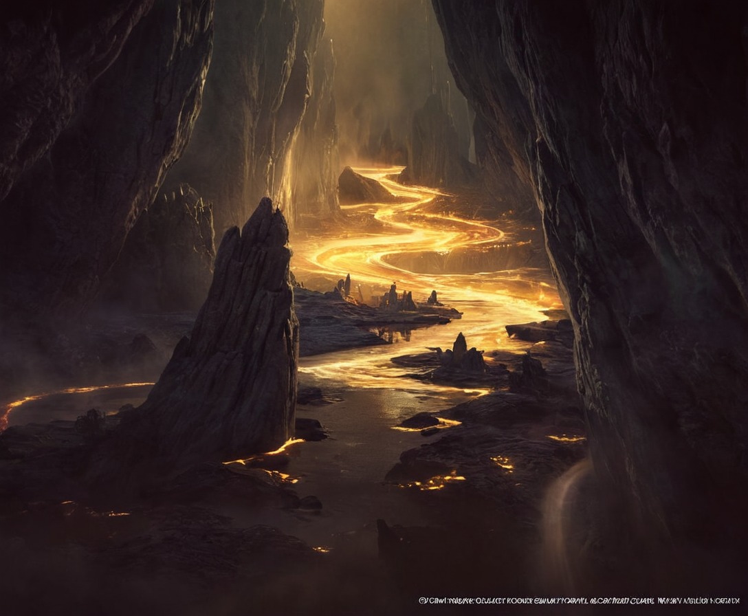 cave, concept, den, diel, digital, dragons, drawing, dream, environment, fantasy, game, gold, hidden, hoard, landscape, lost, magic, magical, nele, painting, scenery, stalagtites, treasure, tresures, art, wonder