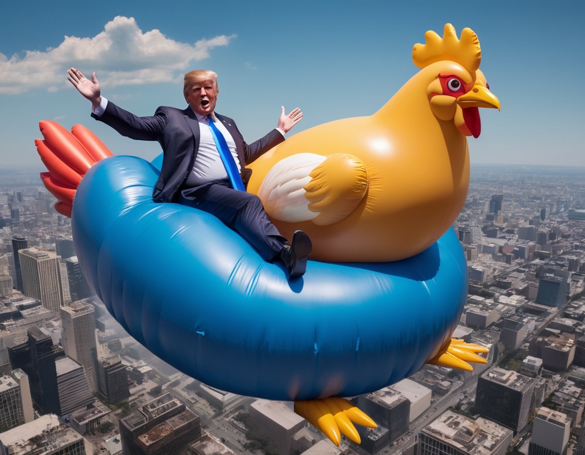 donald trump, inflatable chicken, political satire, humorous, protest, trump, donaldtrump