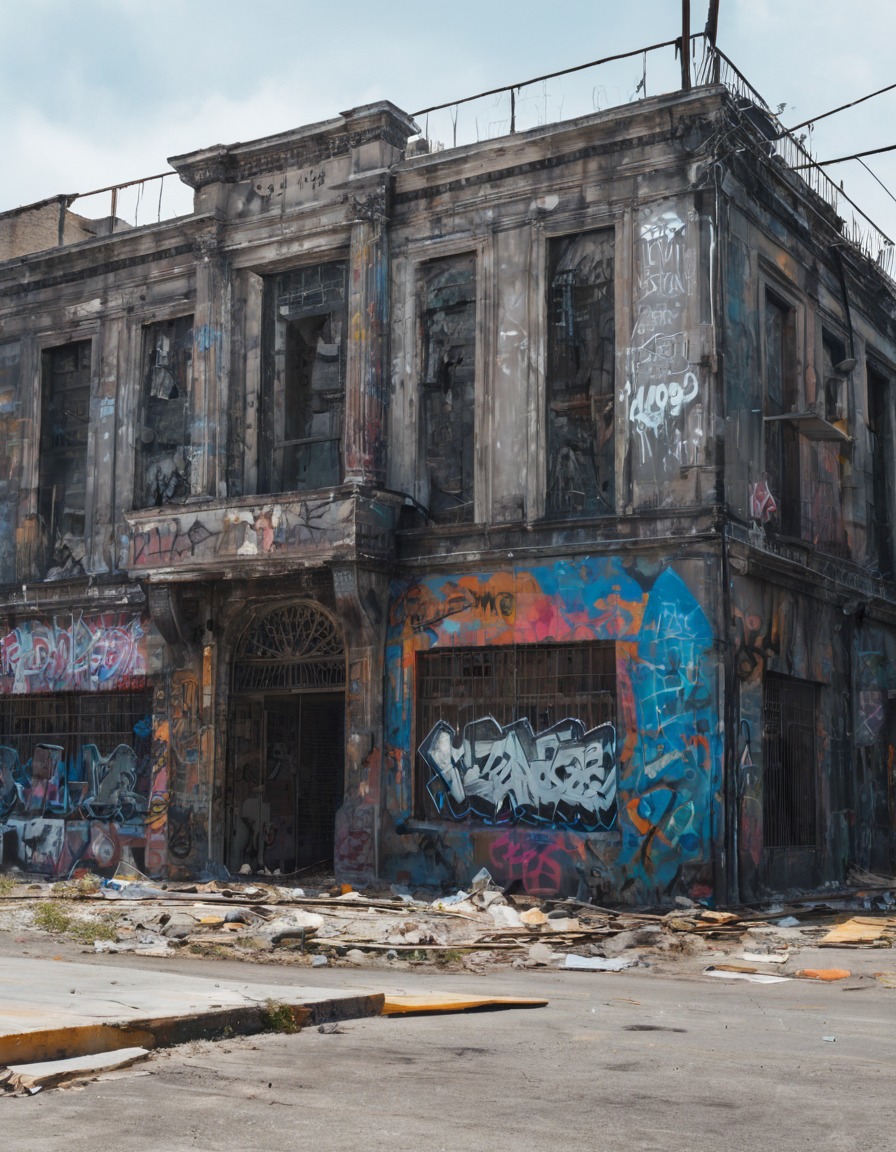 abandoned, urban decay, graffiti, barricade, dilapidated, fallout, games, tv shows