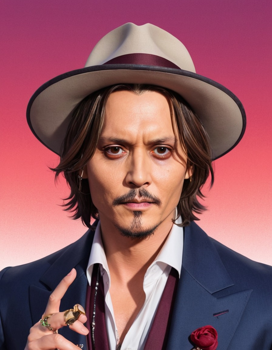 johnny depp, anime, character design, illustration, reimagined, fan art