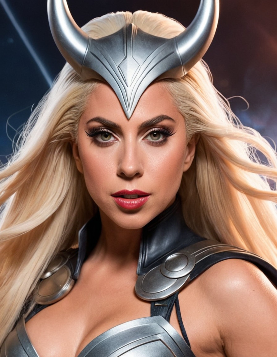 lady gaga, thor, celebrity mashup, music artist, hollywood, entertainment, pop culture