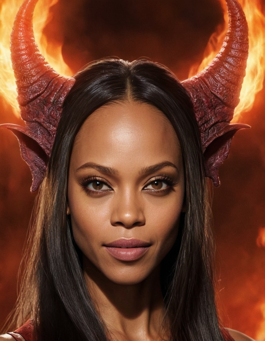 zoe saldana, demon, actress, hollywood, fantasy, sci-fi, celebrity