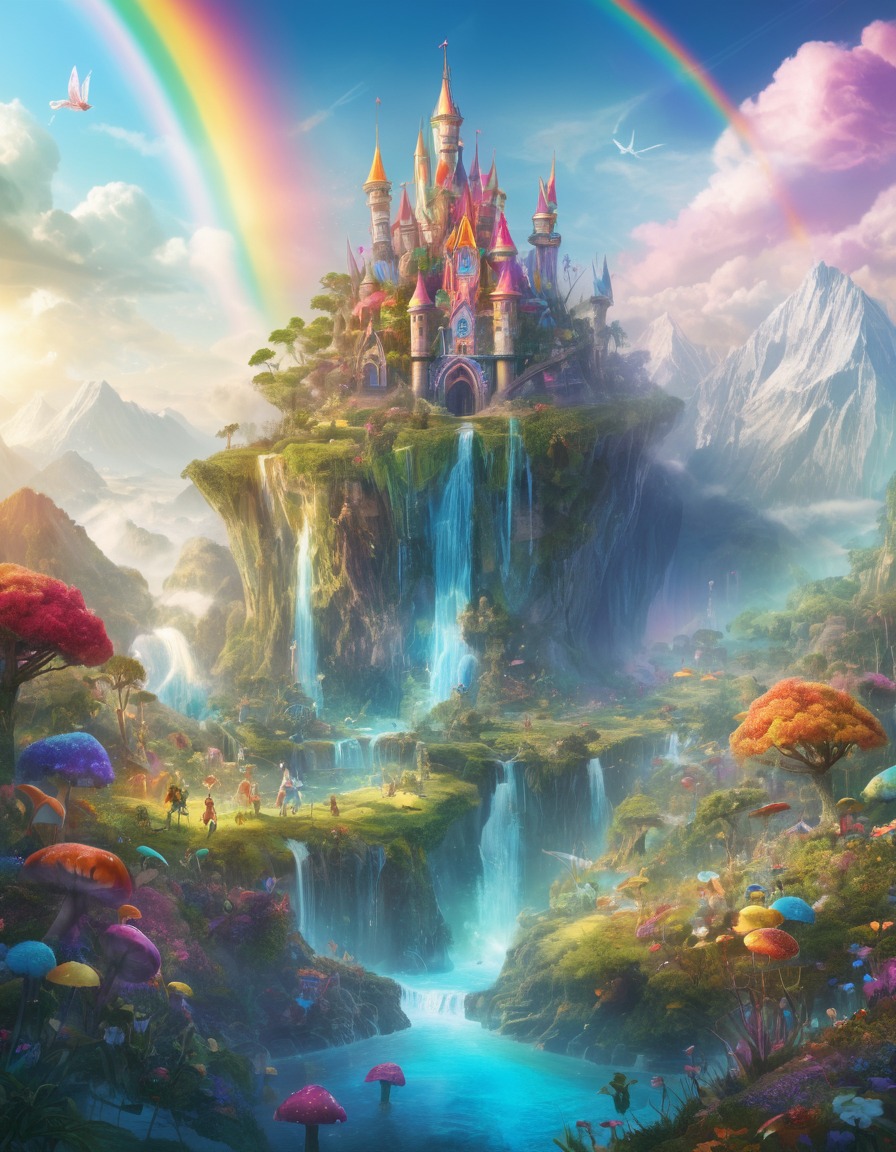 fantasy, fairy, kingdom, magical, rainbow