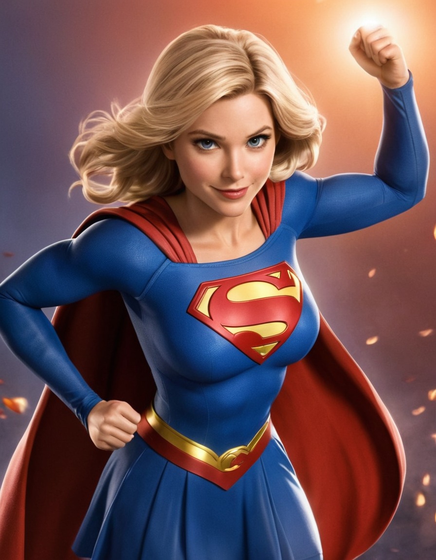 funny caricature, dc comics, supergirl, humor, satire