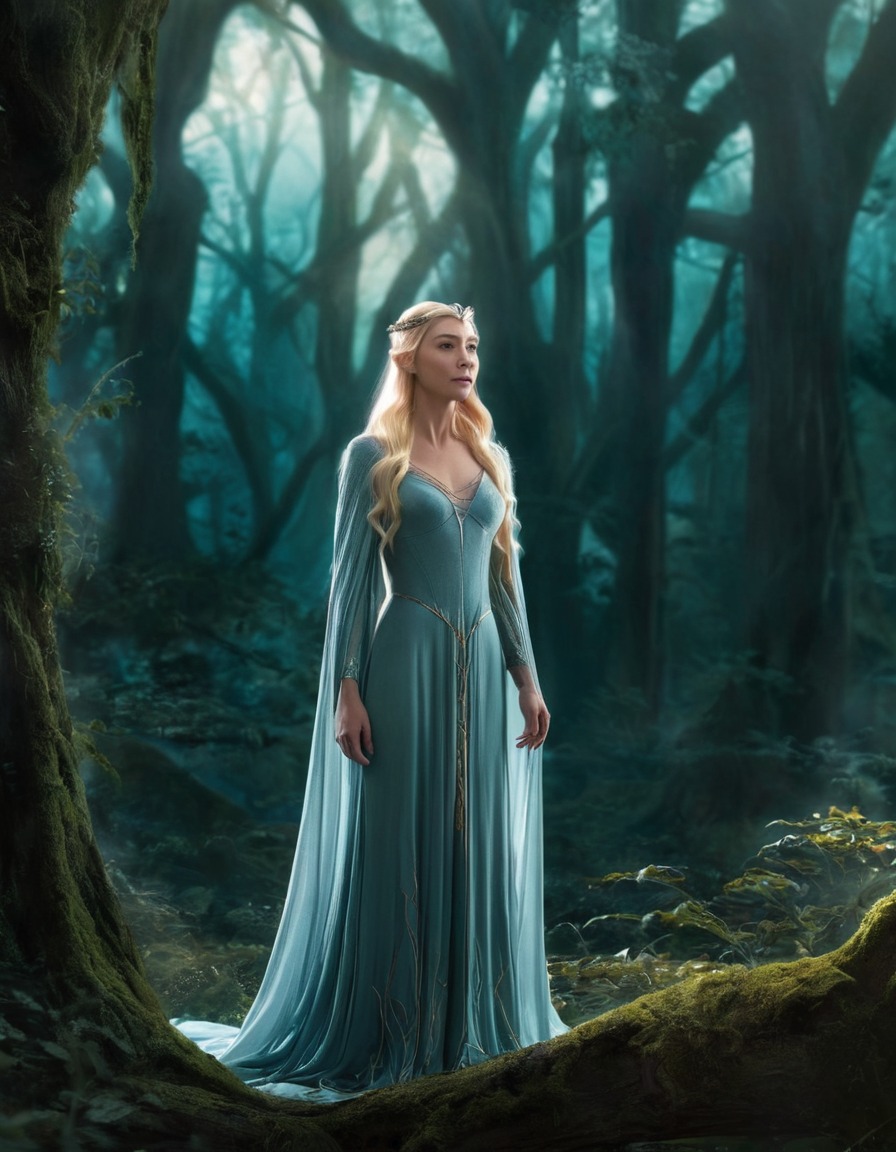 fantasy, elf, queen, enchanted forest, lothlórien, john tolkien, tolkien