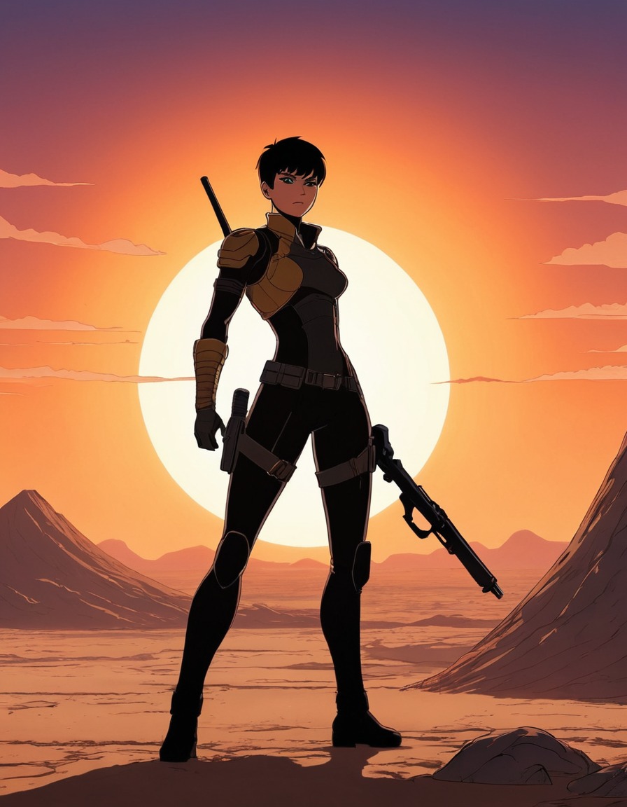 furiosa, mad max, warrior, post-apocalyptic, badass, sunset, desert