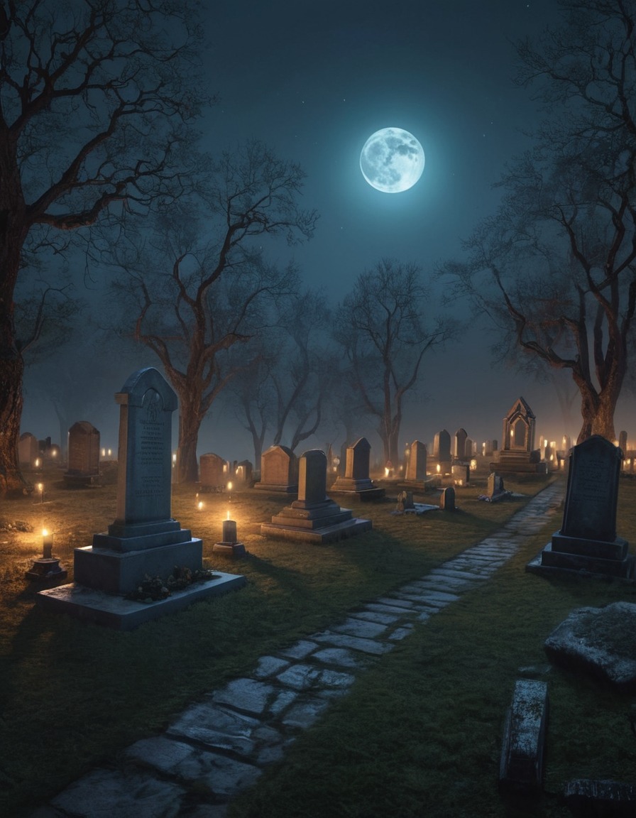 graveyard, night, tombstones, eerie, spooky, darkness, lovecraft, howard lovecraft