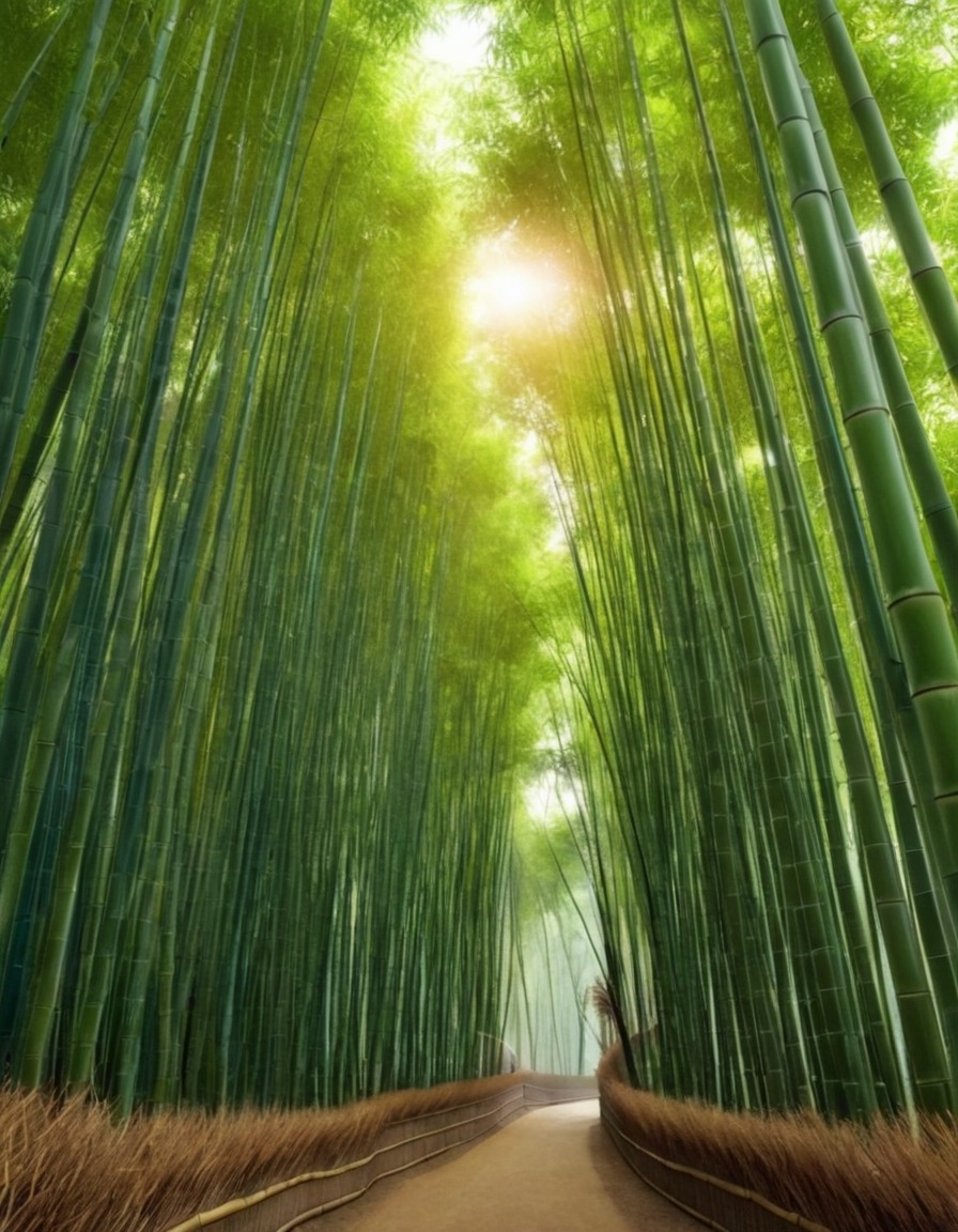 bamboo forest, nature, landscape, beautiful scenery, greenery, asia, plant life