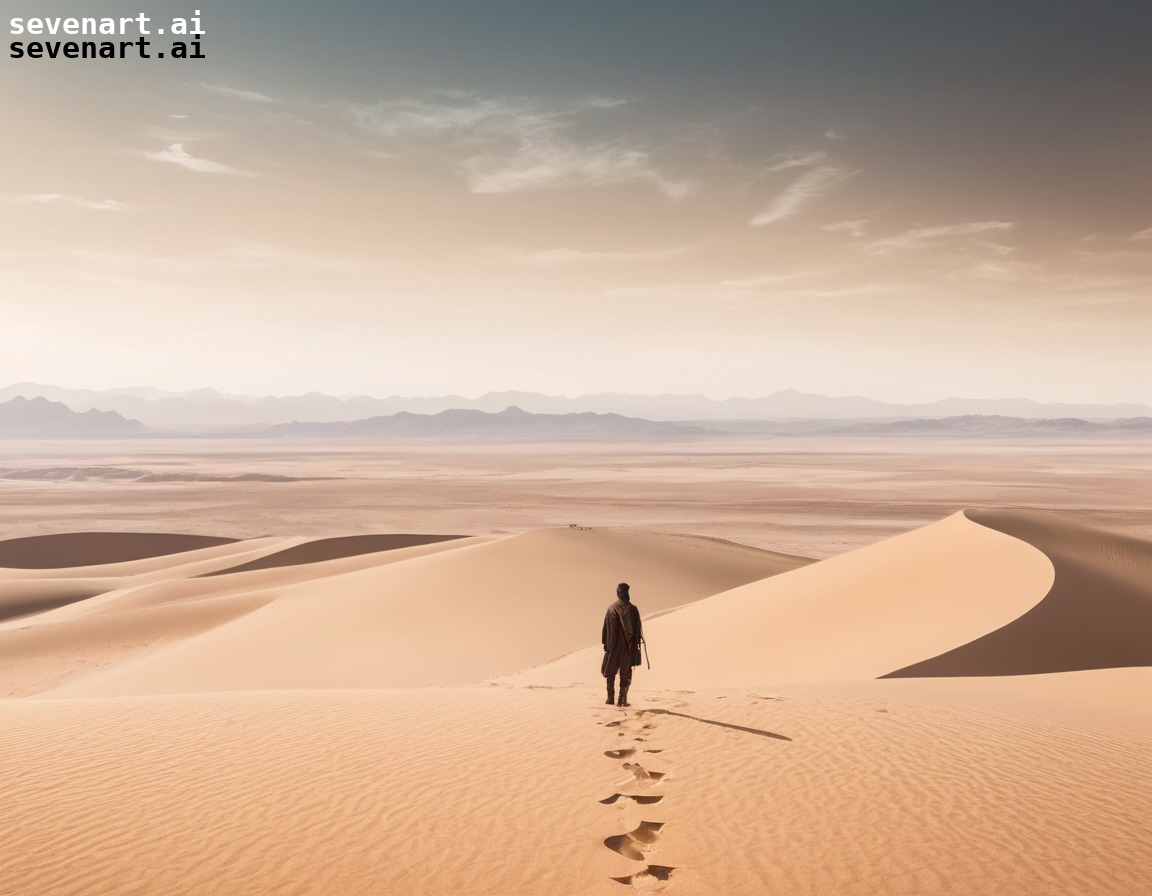 solitude, contemplation, desert, sand dune, vastness, dune