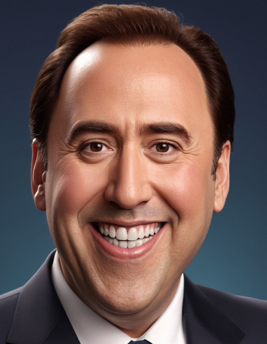 nicolas cage, caricature, humor, celebrity, fat