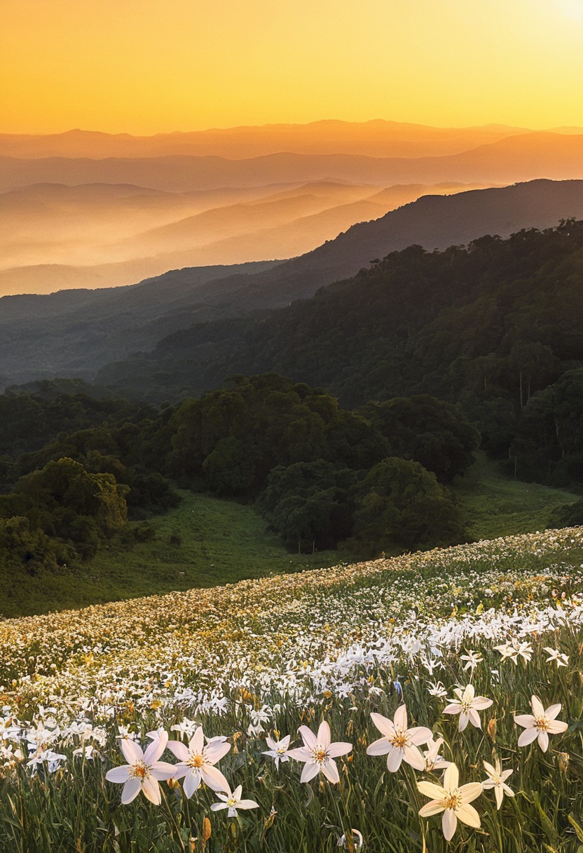 switzerland, landscape, sunset, flower fields, flower field, wild flowers, white flowers, nature, flowers, cottage