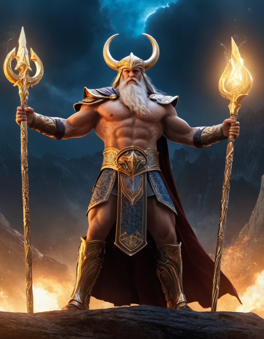 odin, norse mythology, norse gods, epic scene, legendary, mythological, mythical