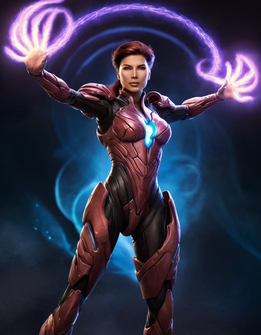 science fiction, video game character, kerrigan, starcraft, glowing energy, games, girls from games