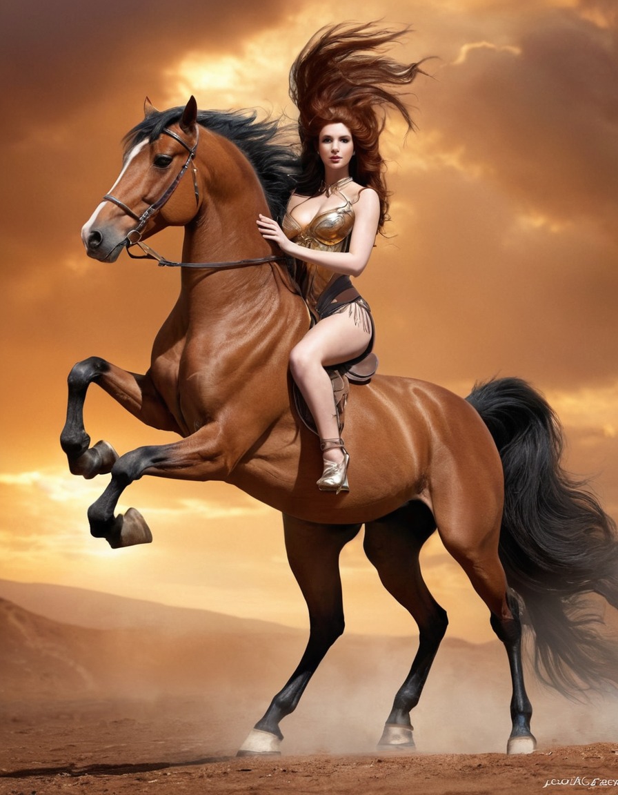 centauride, mythical creature, half-human half-horse, beauty, graceful, powerful, wild nature