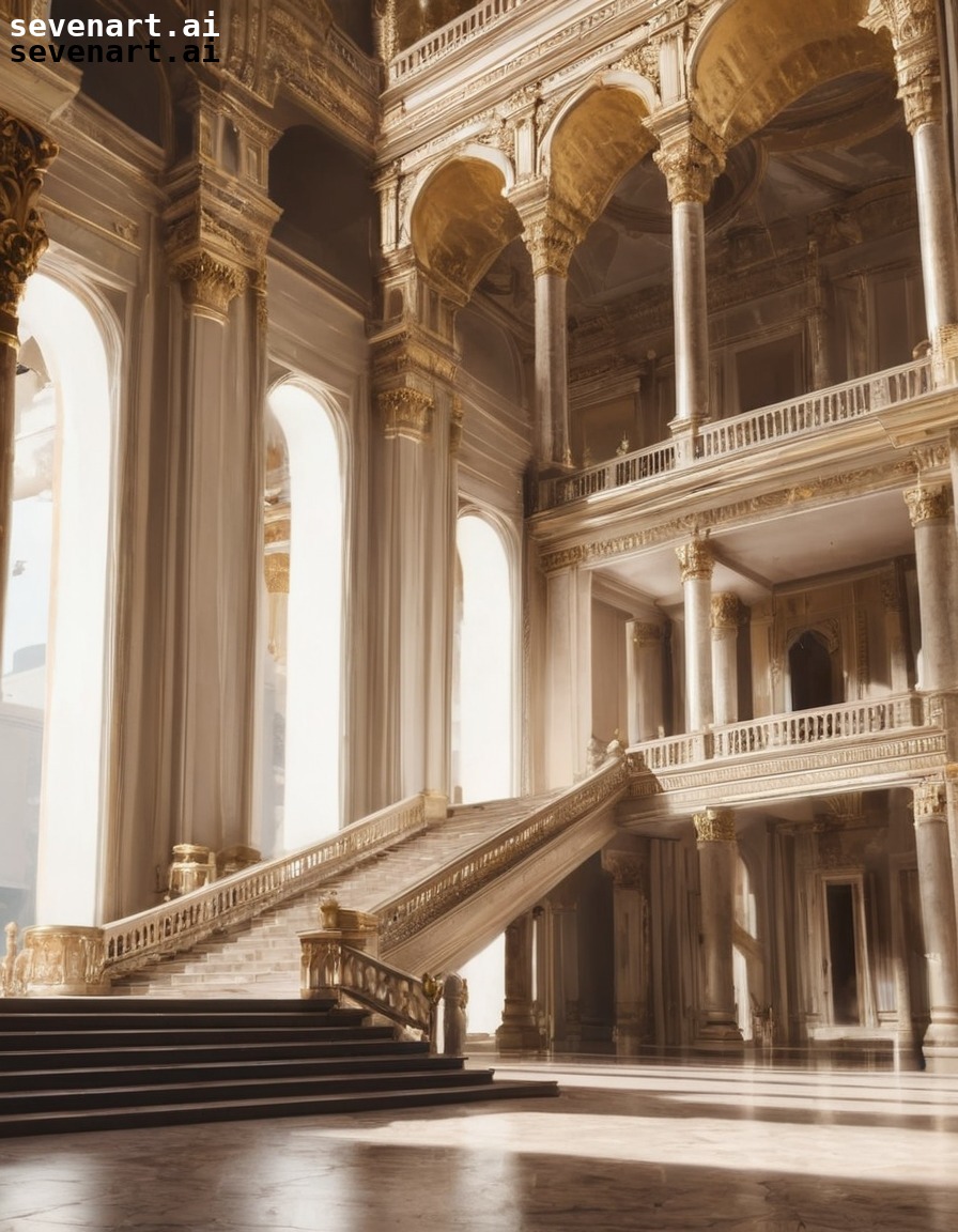 architecture, grandeur, palace, staircase, columns