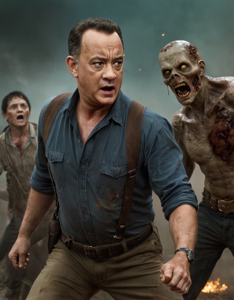 tom hanks, zombie, fight, undead, actor, hollywood