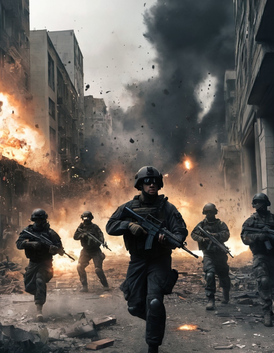 explosion, urban combat, armed forces, destruction, conflict, war, usa