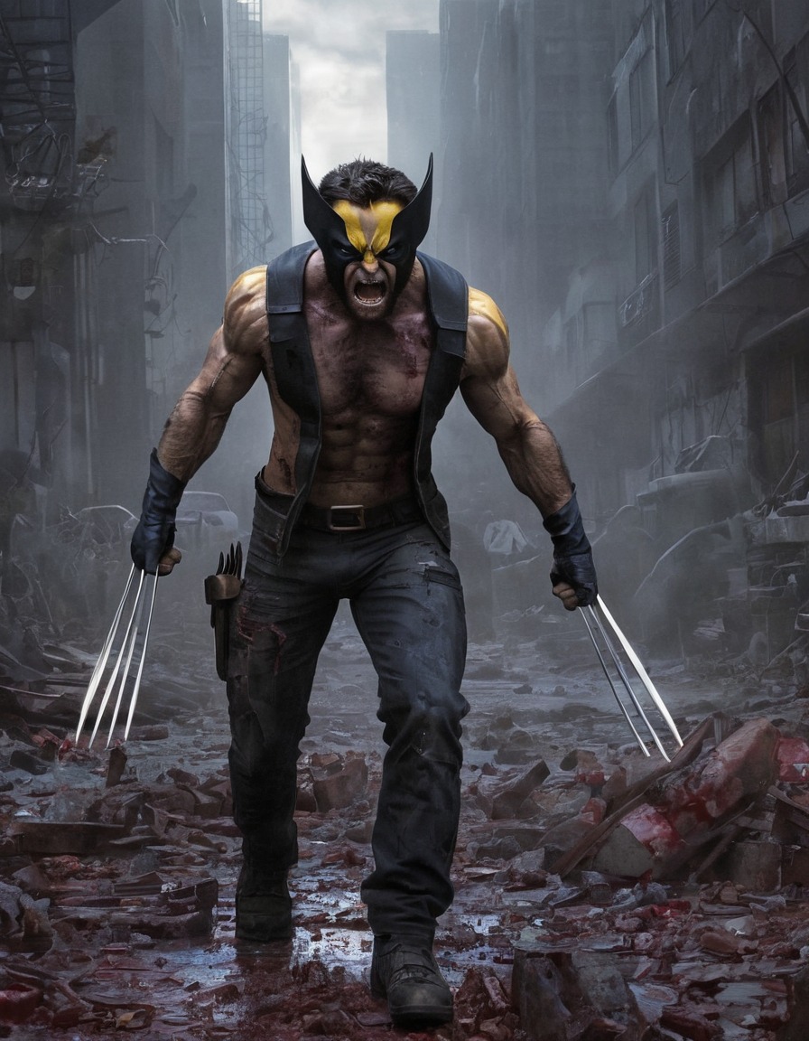 wolverine, x-men, zombie, post-apocalyptic, city