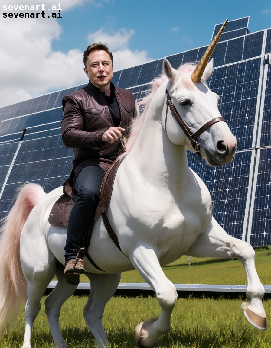 elon musk, unicorn, solar panels, fantasy, technology, elonmusk, musk