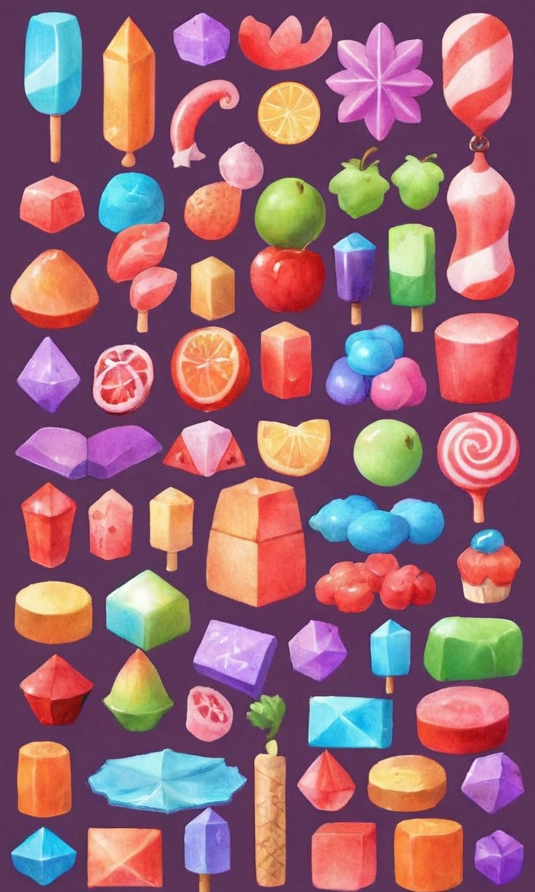 candy, pixelated, sweets, wallpaper