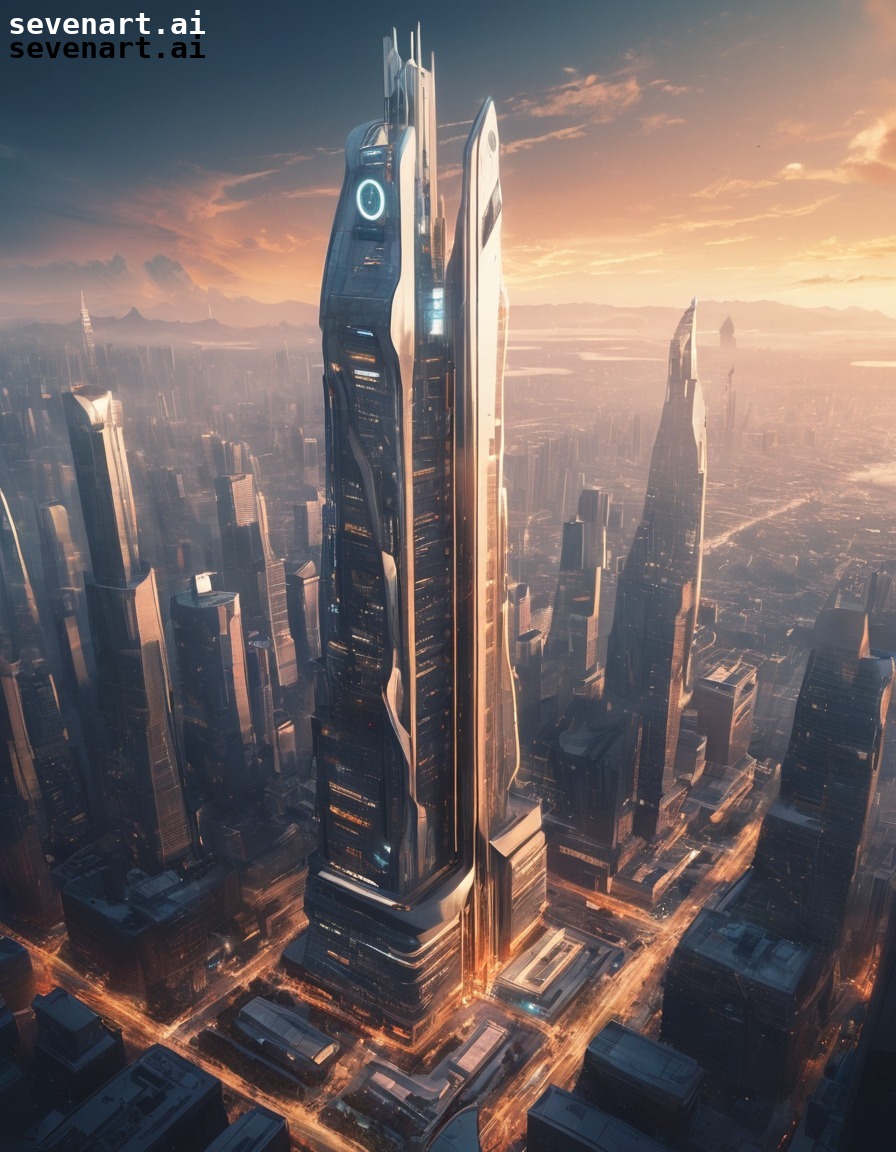 futuristic, skyscraper, innovative design, cityscape, modern architecture