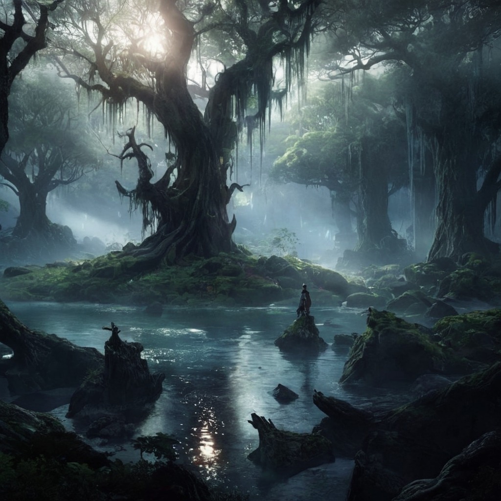 digitalart, horror, fog, swamp