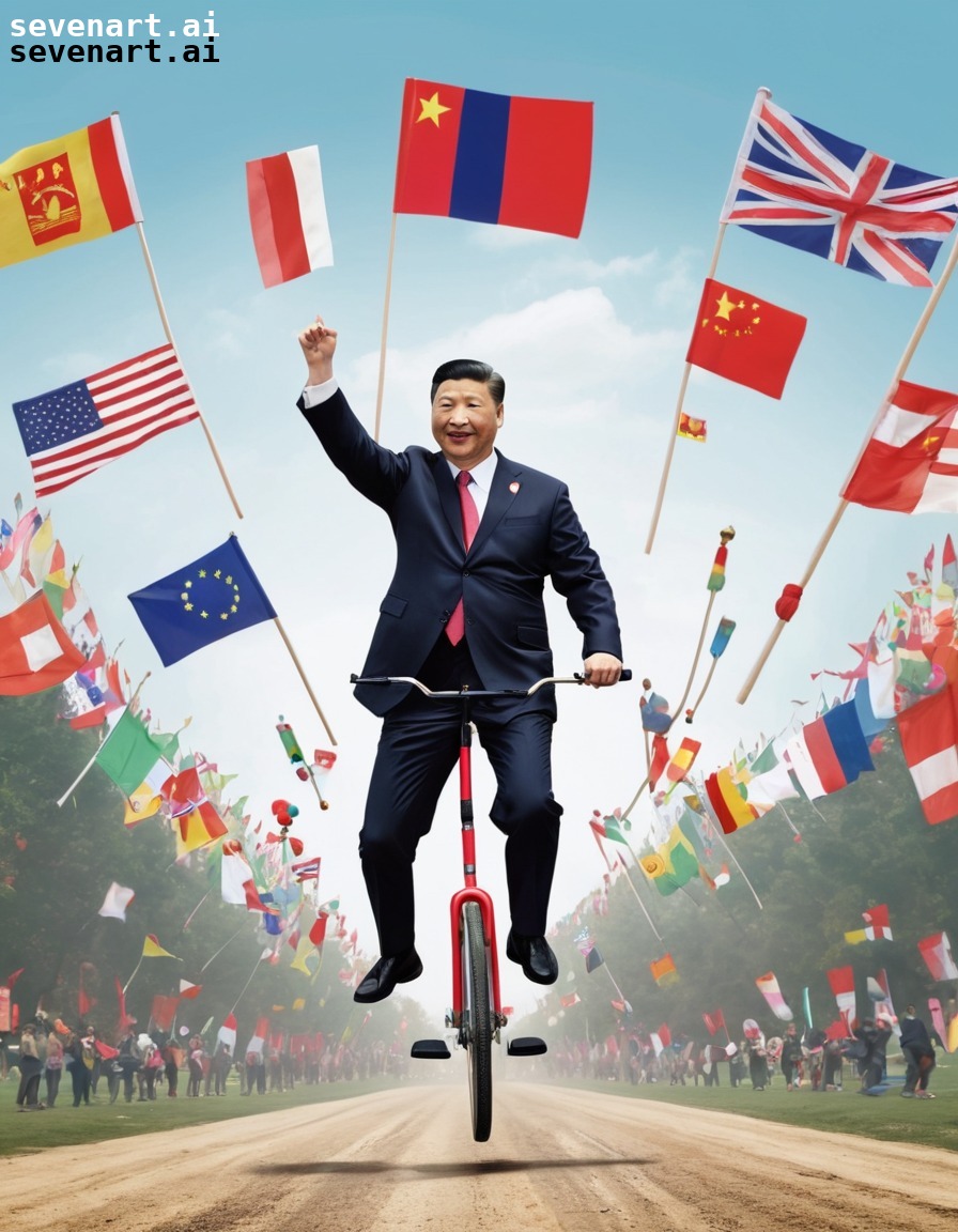 politics, leadership, humor, unicycle, juggling, xi jinping, china