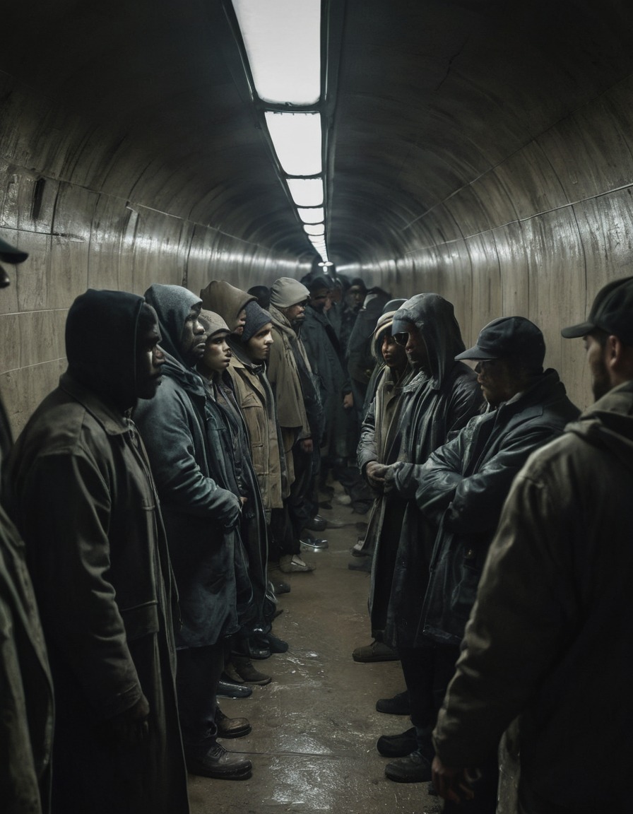 subway tunnel, civilians, conflict, urban warfare, war, usa