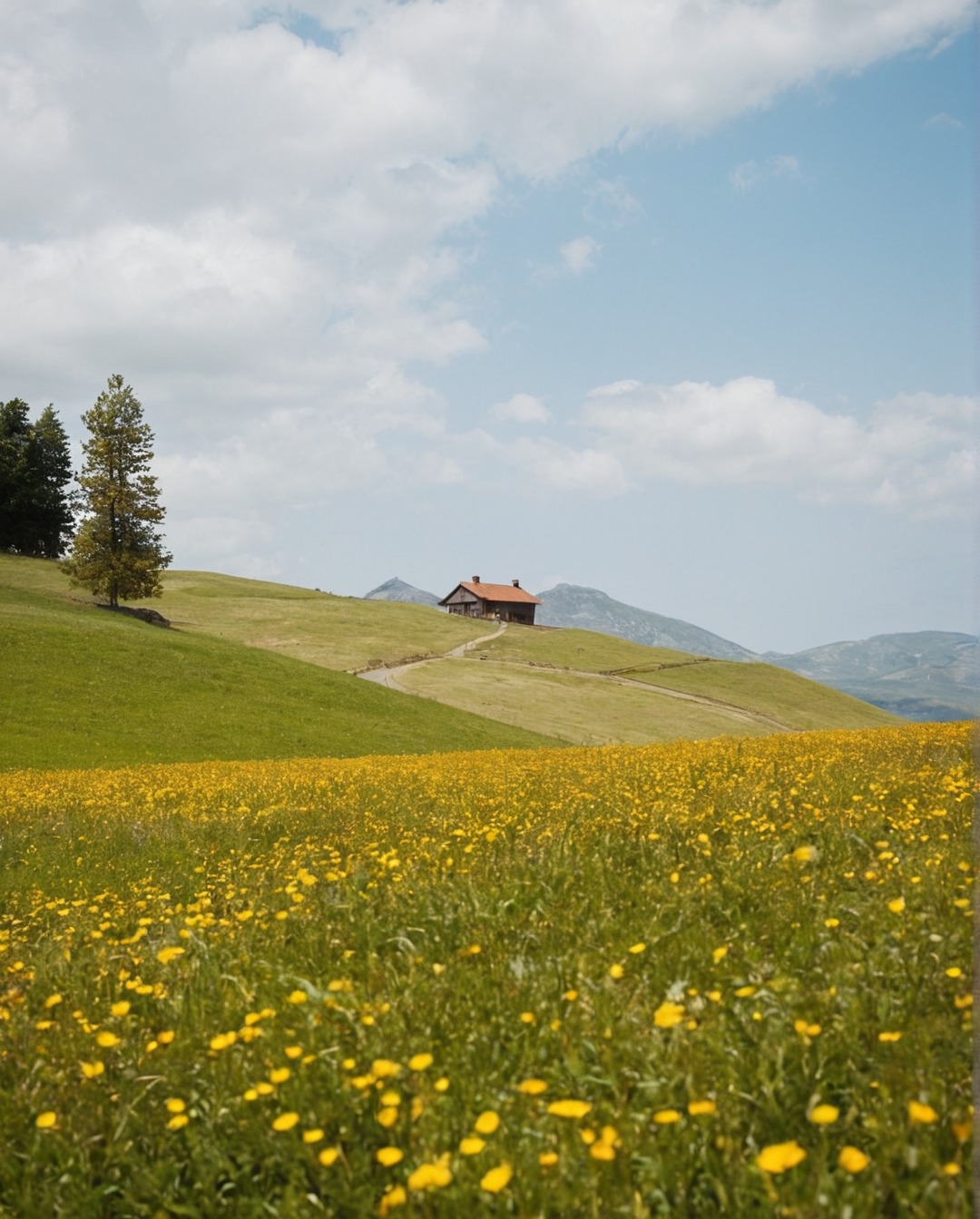 appenzellerland, switzerland, mountain, mountains, cottage, flower fields, wild flowers, flowers, flower, flower field, yellow flowers, isolation, isolated, nature, landscape, petitworld favs