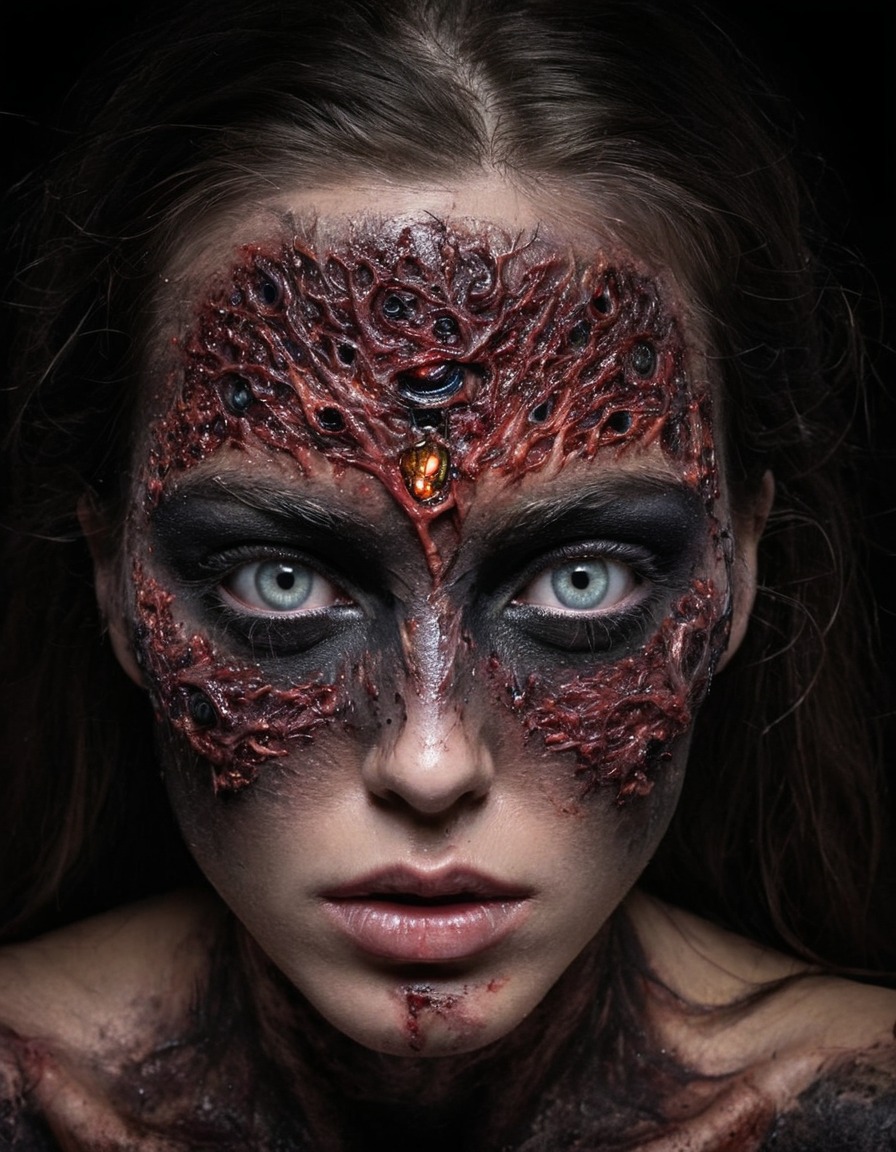 mutations, woman, female, extra eyes, body modification, genetic alteration, biology