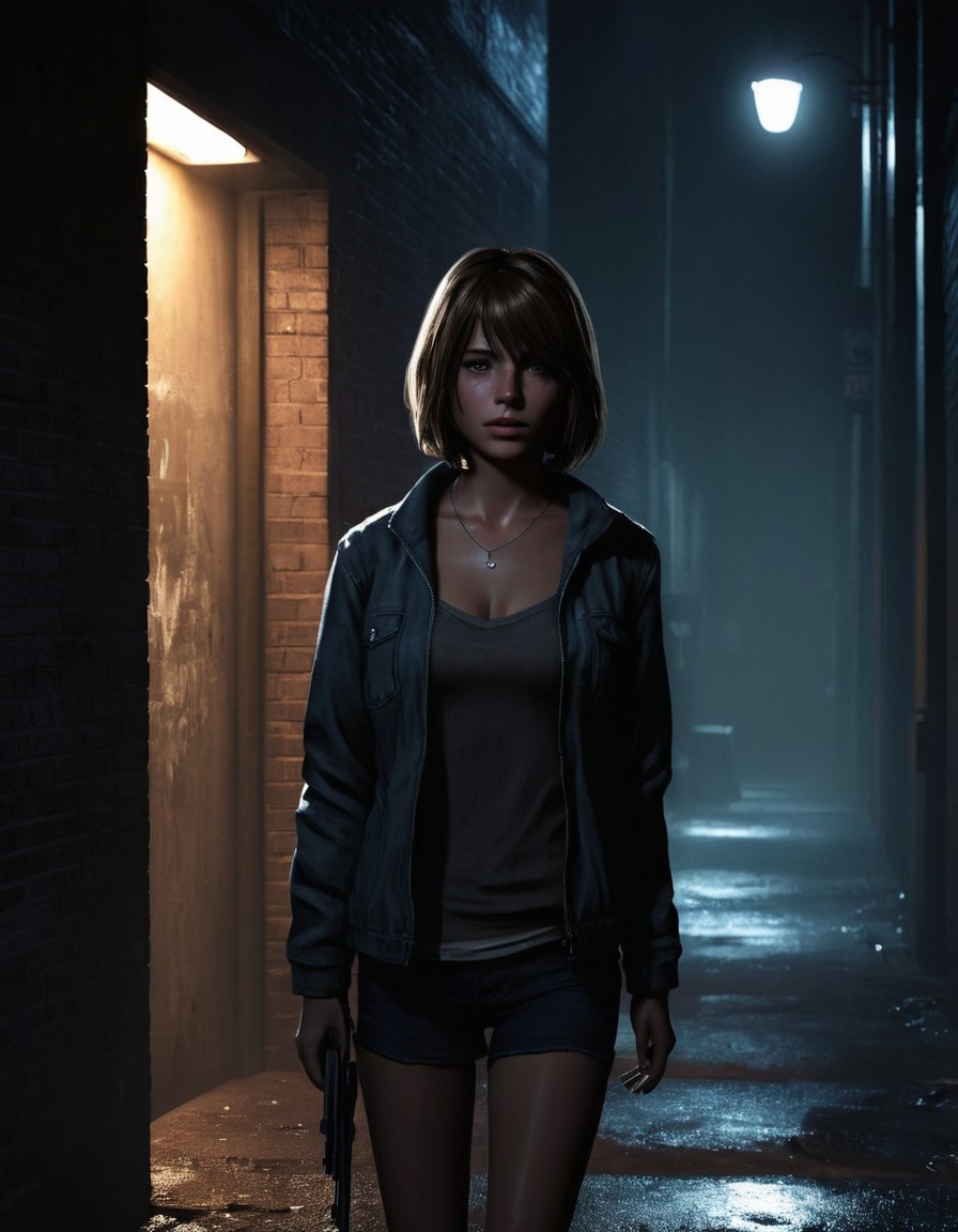 max caulfield, dark alley, streetlight, solitude, contemplation, games, dark